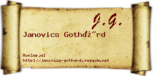 Janovics Gothárd névjegykártya